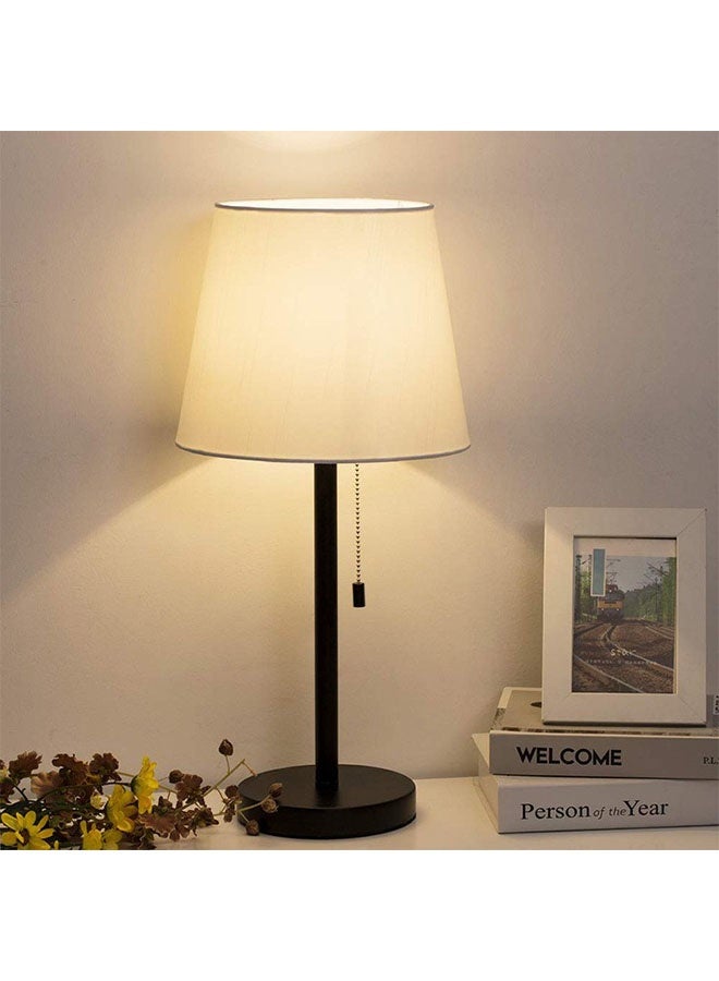 أجريون قطعتان أباجورات طاولة بجانب السرير، أباجورات مكتب أنيقة حديثة لغرفة النوم غرفة المعيشة تحتوي على لمبة أبيض. - Image 2